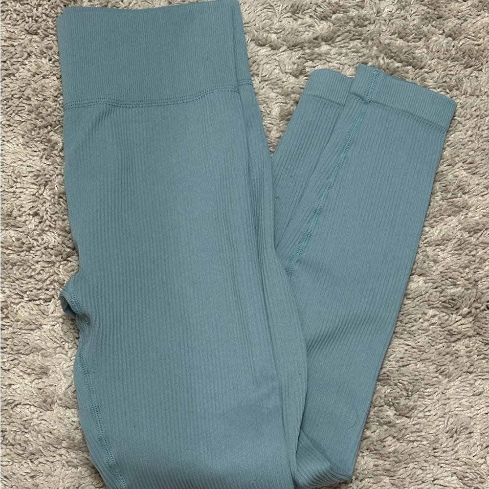 Women’s sea green Ribbed Leggings size S - Picture 3 of 6